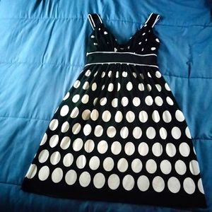 Beautiful black and white polka dot mini dress